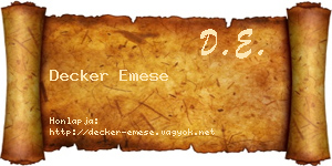 Decker Emese névjegykártya